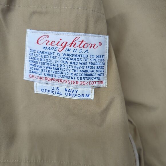 Creighton Official US Navy Uniform Windbreaker Jacket 42 Regular 42R Made in USA - Picture 2 of 9